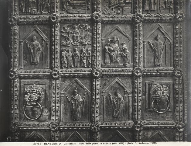 Anderson — Benevento - Cattedrale - Part. della porta in bronzo (sec. XIII) — insieme